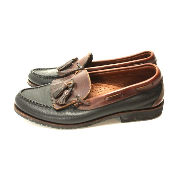 Allen Edmonds Mens 9.5 C Nashua Black/Brown Two Tone Kiltie Tassel Dress Loafers main image 7